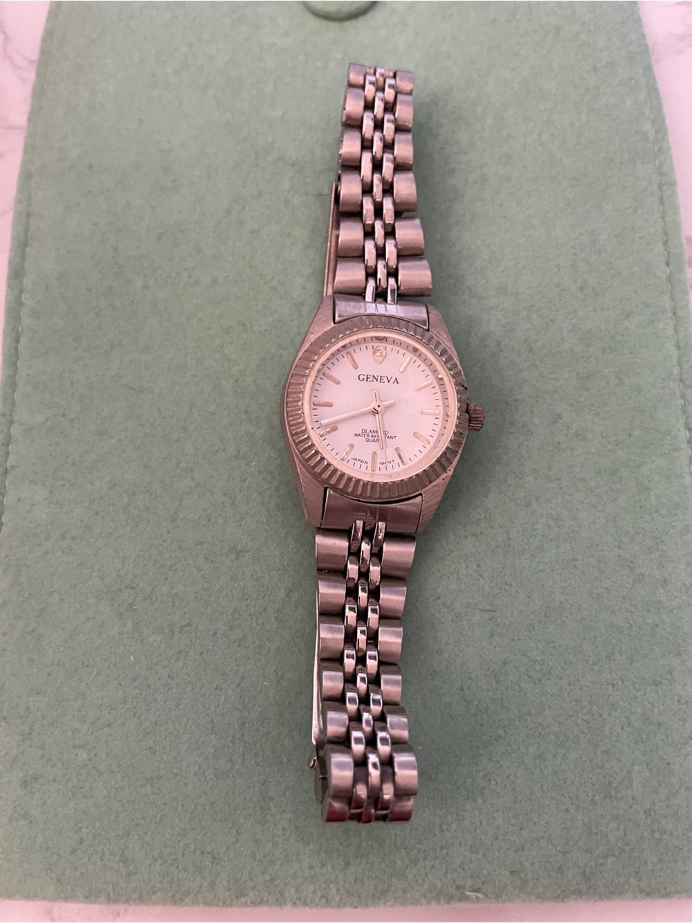 Geneva Silver-Tone Women's Bracelet Watch with White Dial - Roman Numerals